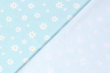 Jersey mit Blumen, hellblau, 0,5 m